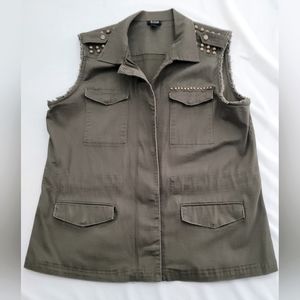 Army green studded vest